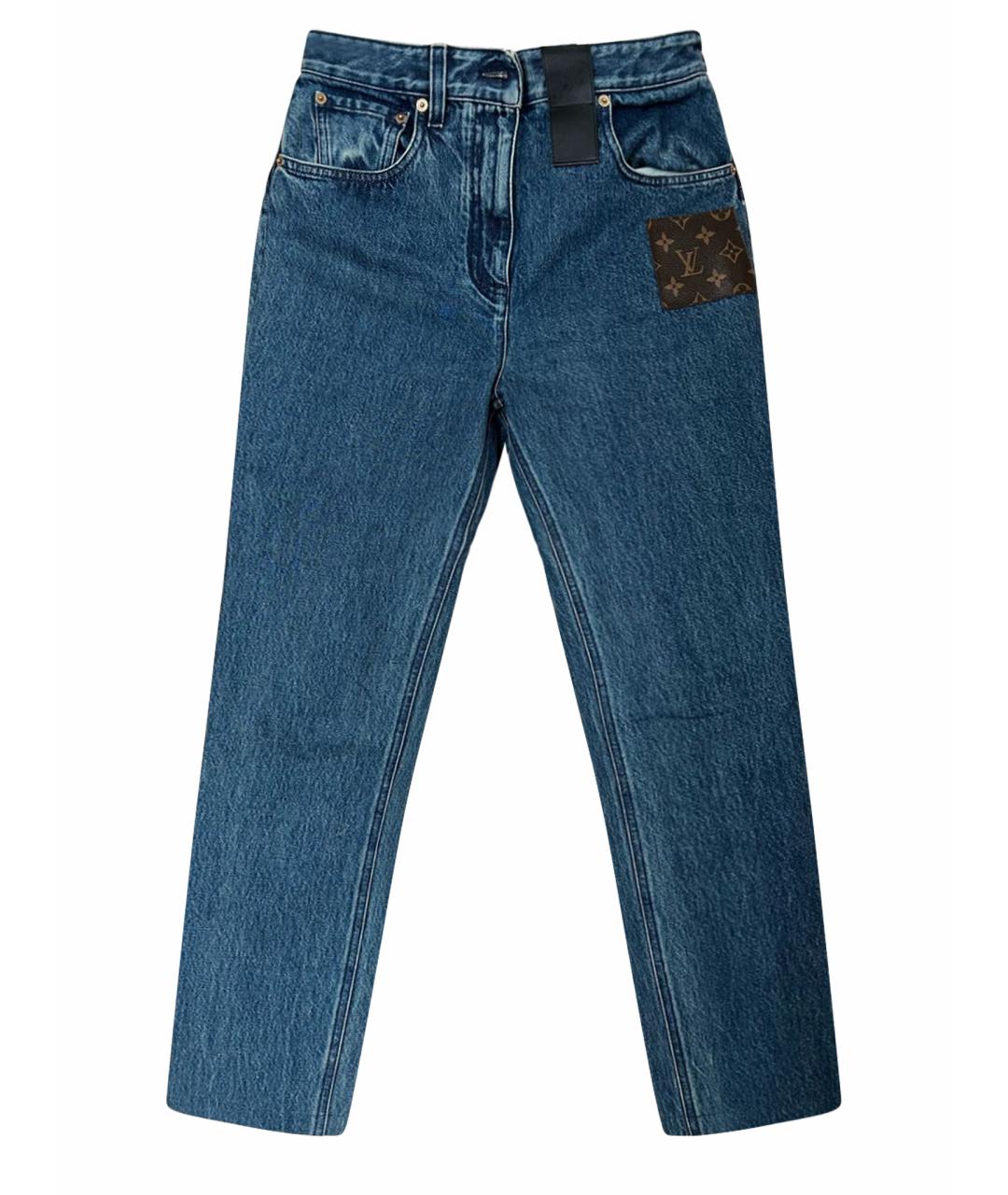 LOUIS VUITTON Голубые хлопковые джинсы слим, фото 1