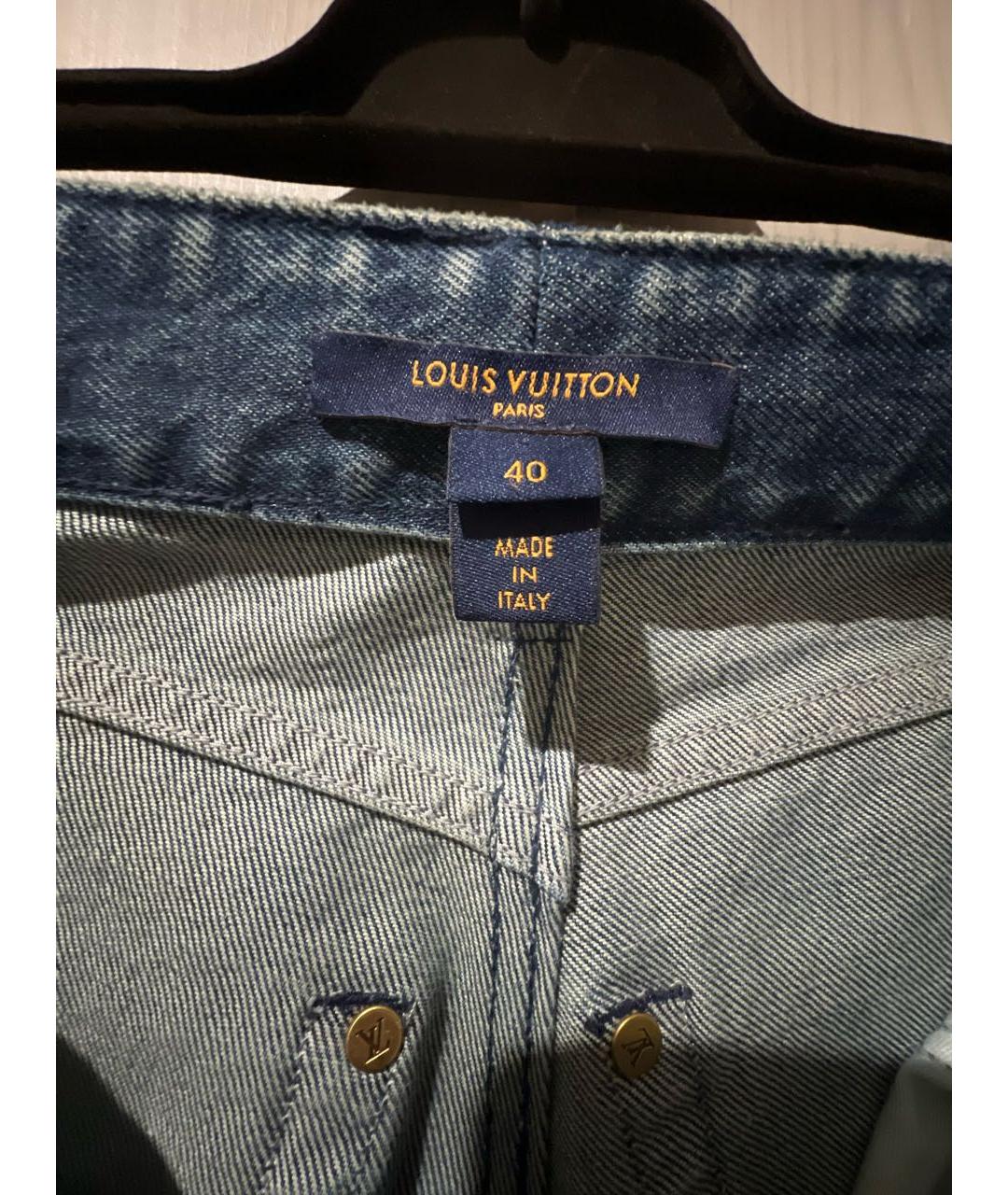 LOUIS VUITTON Голубые хлопковые джинсы слим, фото 5