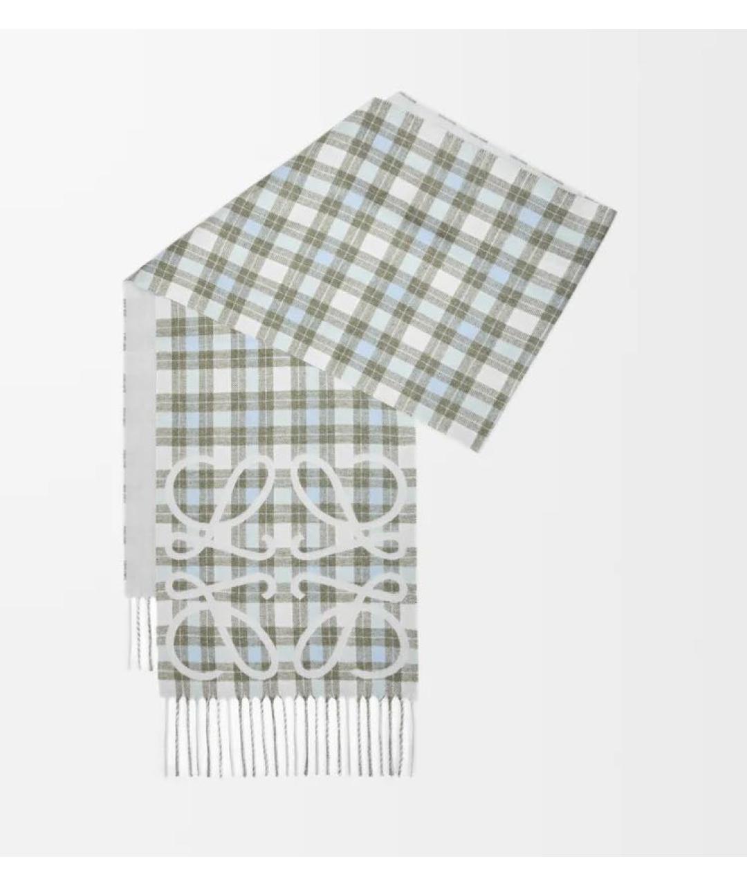 LOEWE Серый кашемировый шарф, фото 6