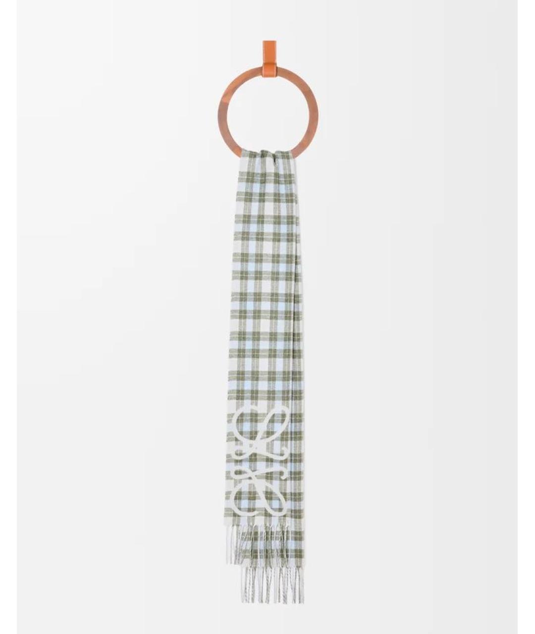 LOEWE Серый кашемировый шарф, фото 3