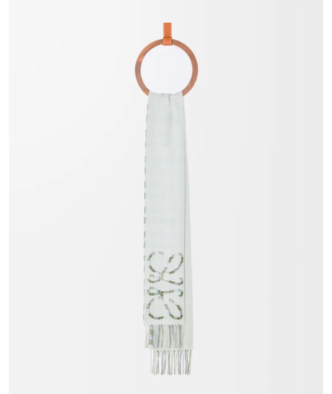 LOEWE Серый кашемировый шарф, фото 4