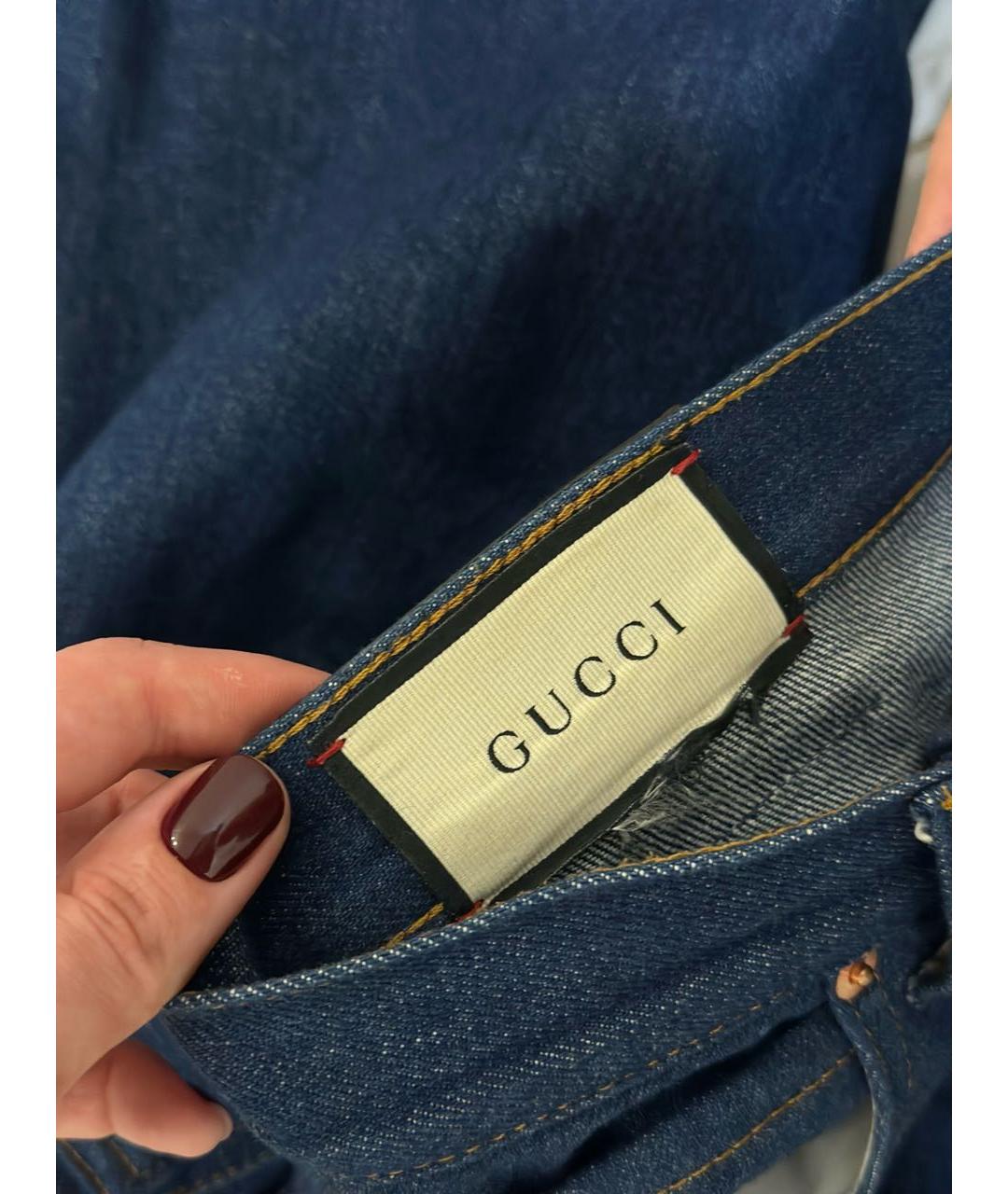 GUCCI Темно-синий деним костюм с брюками, фото 4