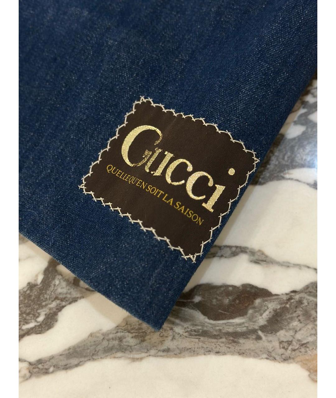 GUCCI Темно-синий деним костюм с брюками, фото 5