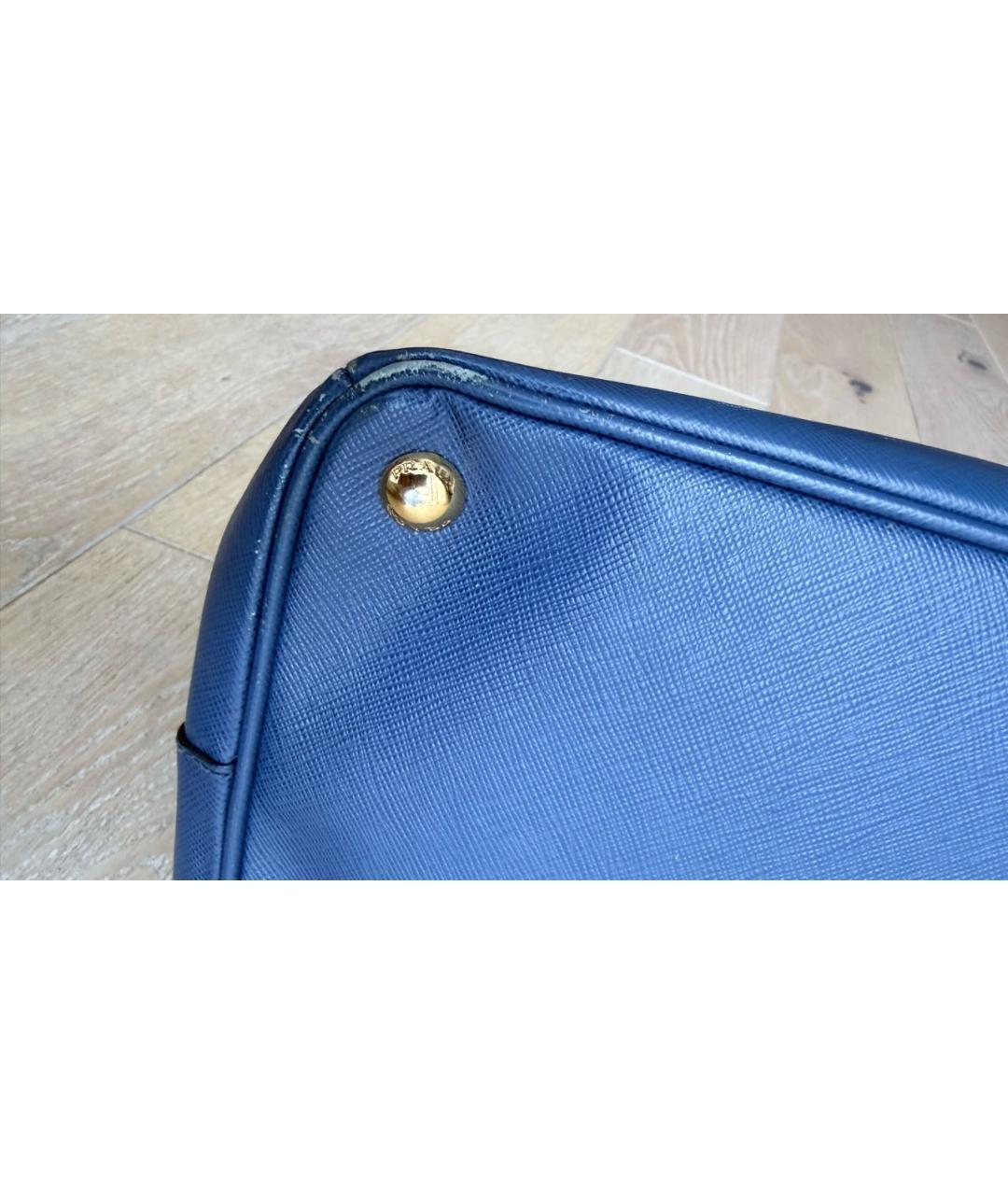 PRADA Синяя кожаная сумка с короткими ручками, фото 6