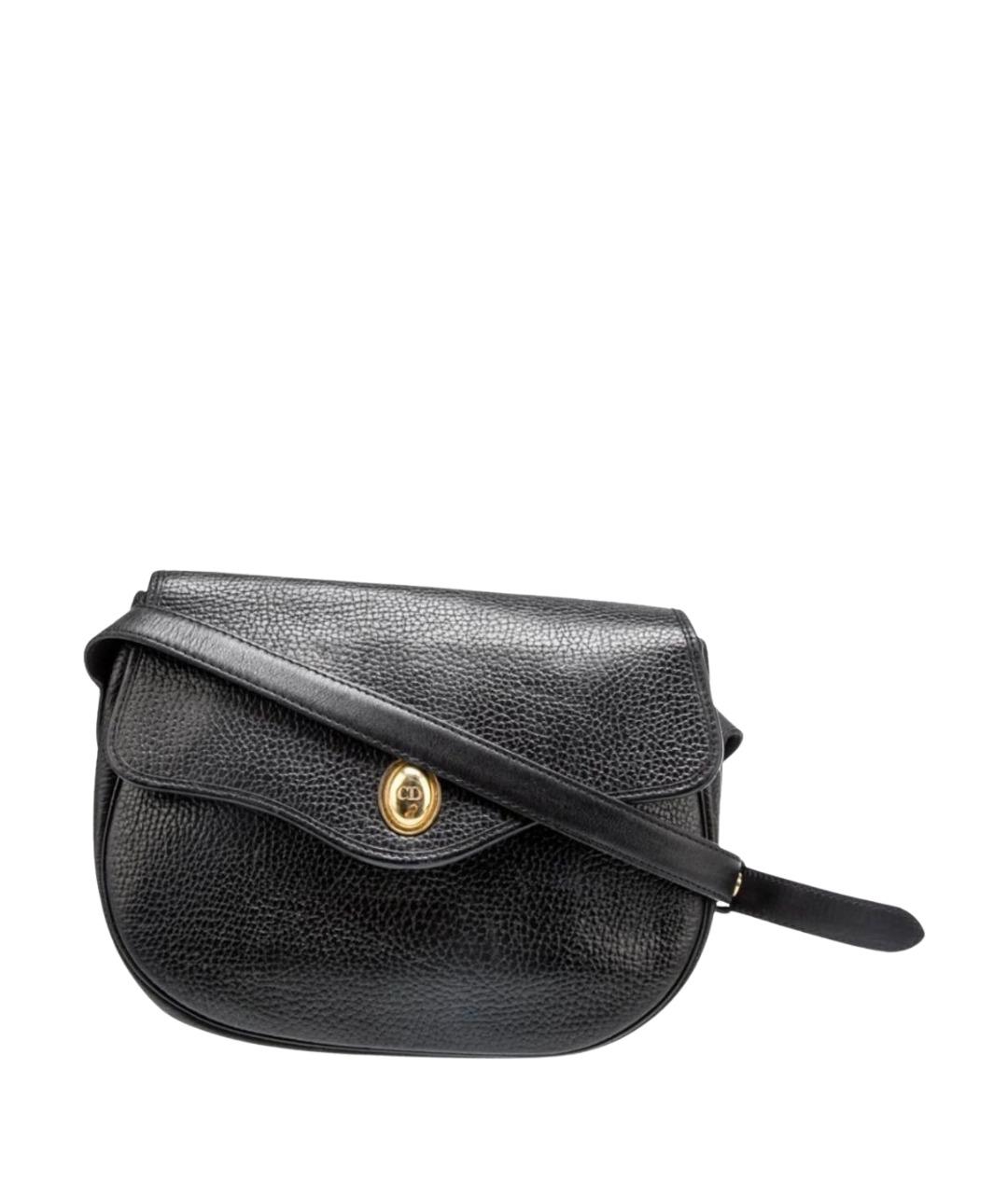CHRISTIAN DIOR Черная кожаная сумка через плечо, фото 1