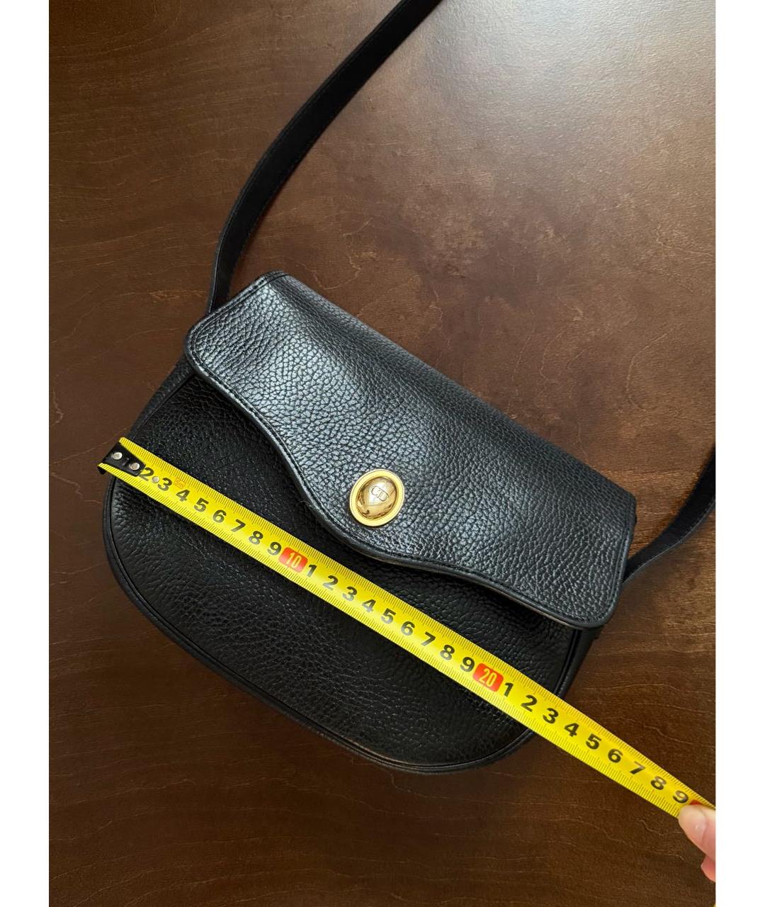 CHRISTIAN DIOR Черная кожаная сумка через плечо, фото 7