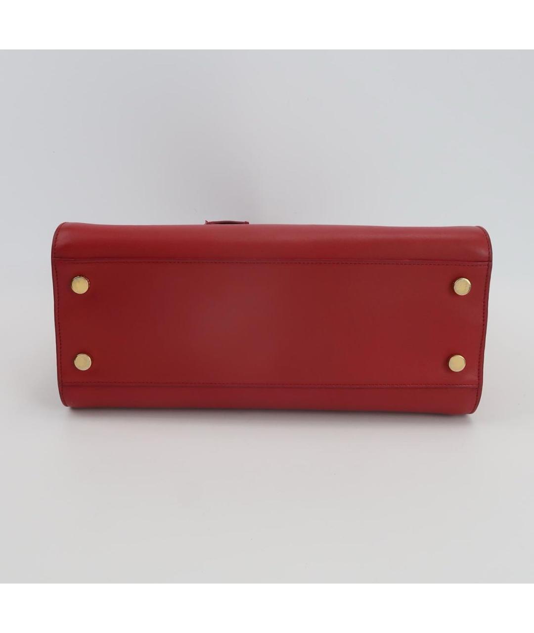 SAINT LAURENT Красная кожаная сумка через плечо, фото 5