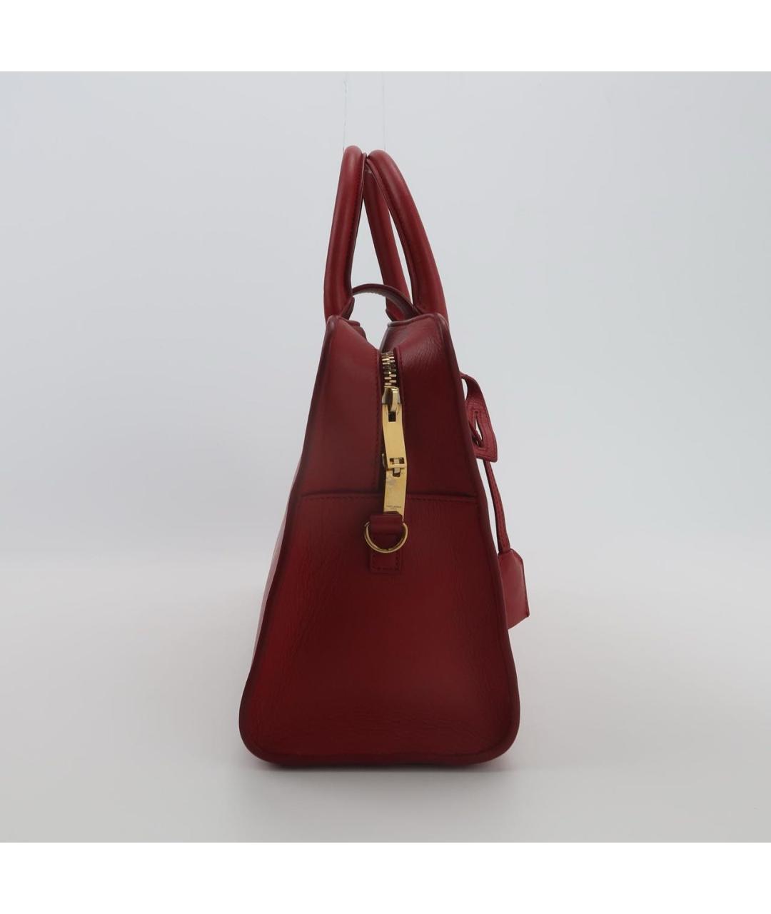 SAINT LAURENT Красная кожаная сумка через плечо, фото 3