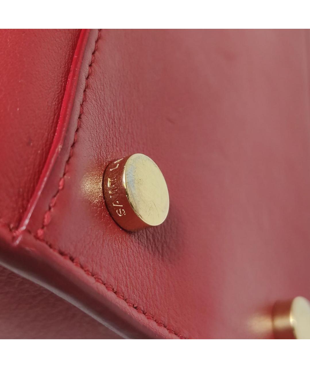 SAINT LAURENT Красная кожаная сумка через плечо, фото 7
