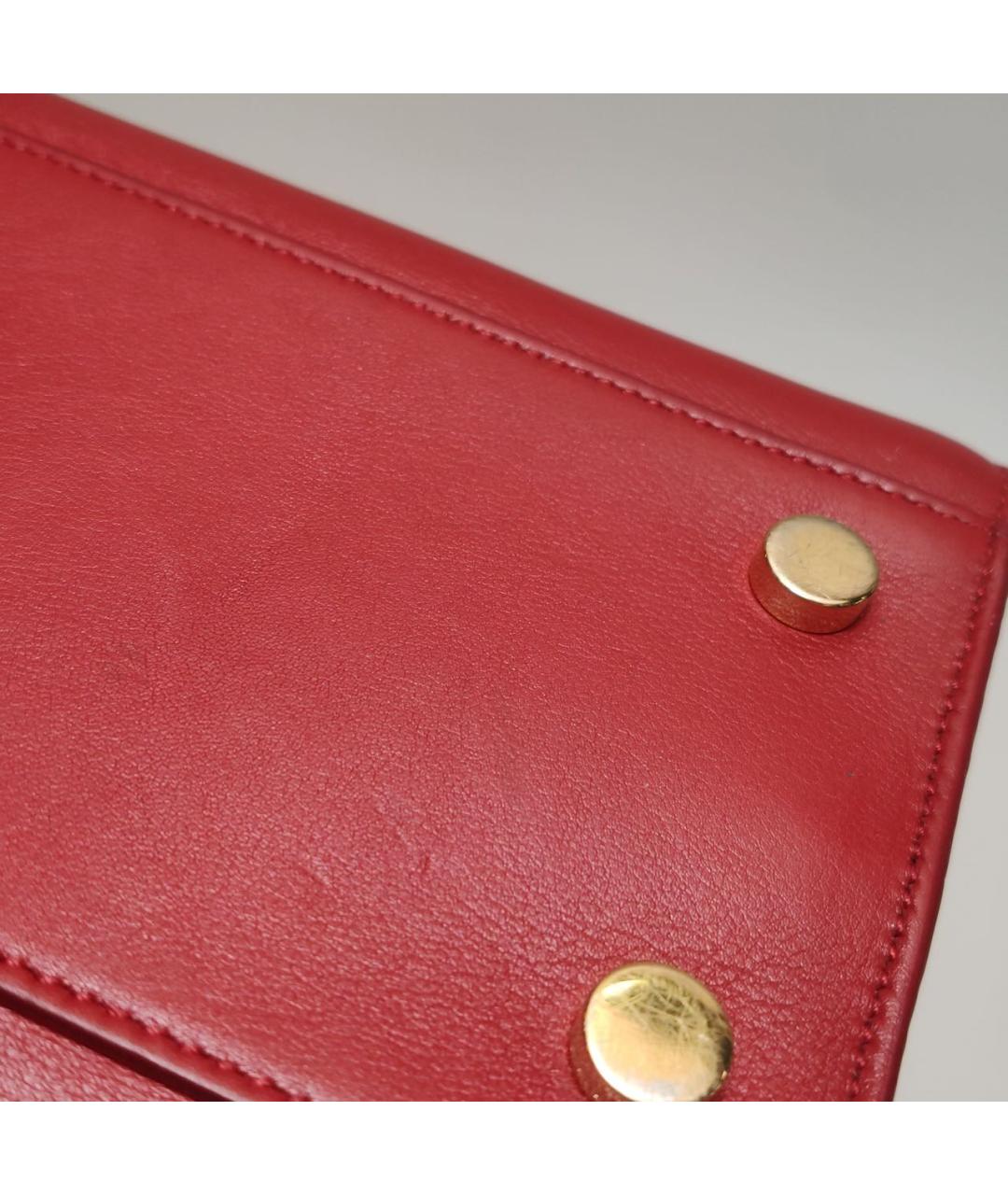 SAINT LAURENT Красная кожаная сумка через плечо, фото 8