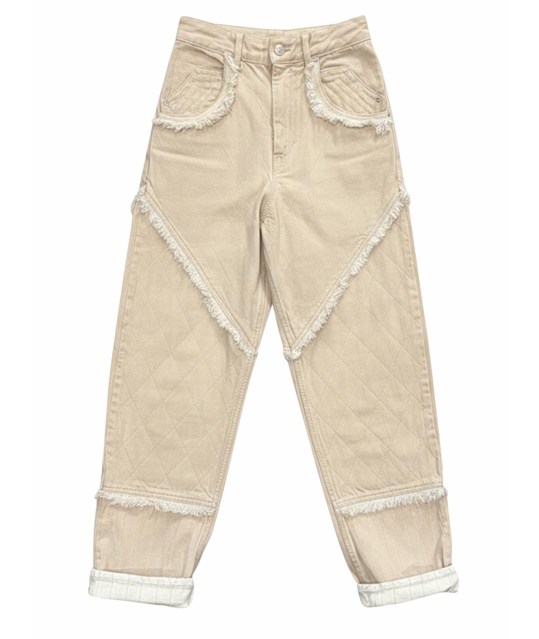 ISABEL MARANT Бежевые хлопковые прямые джинсы, фото 1