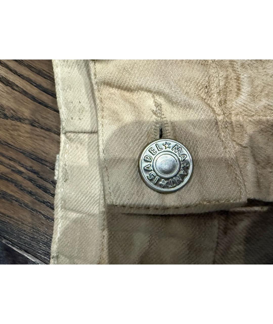 ISABEL MARANT Бежевые хлопковые прямые джинсы, фото 6