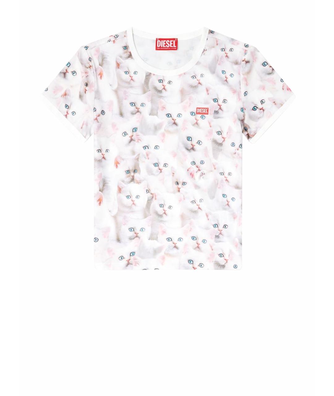 DIESEL Белая хлопко-эластановая футболка, фото 1