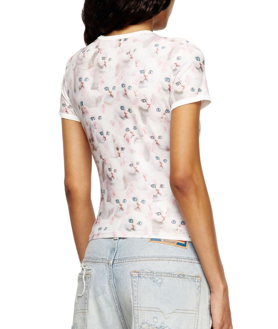 DIESEL Белая хлопко-эластановая футболка, фото 2