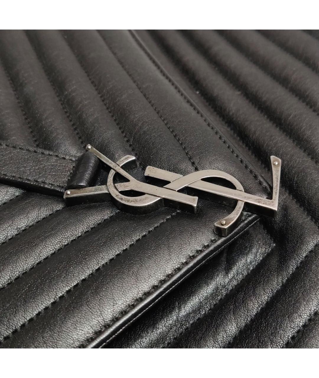 SAINT LAURENT Черная кожаная сумка через плечо, фото 8