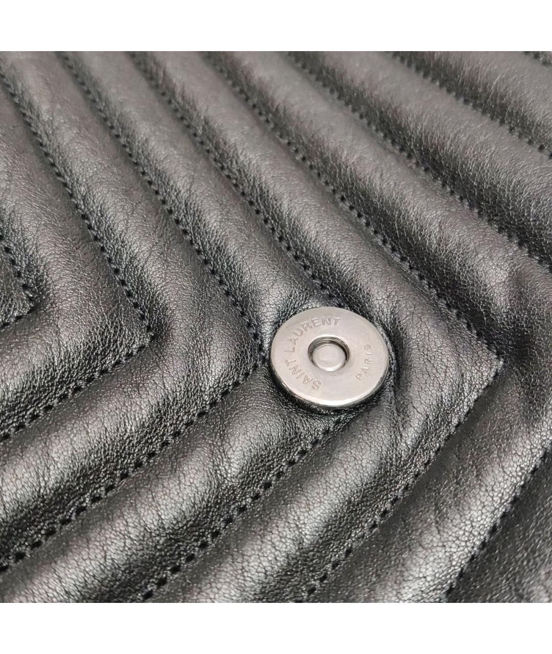 SAINT LAURENT Черная кожаная сумка через плечо, фото 7
