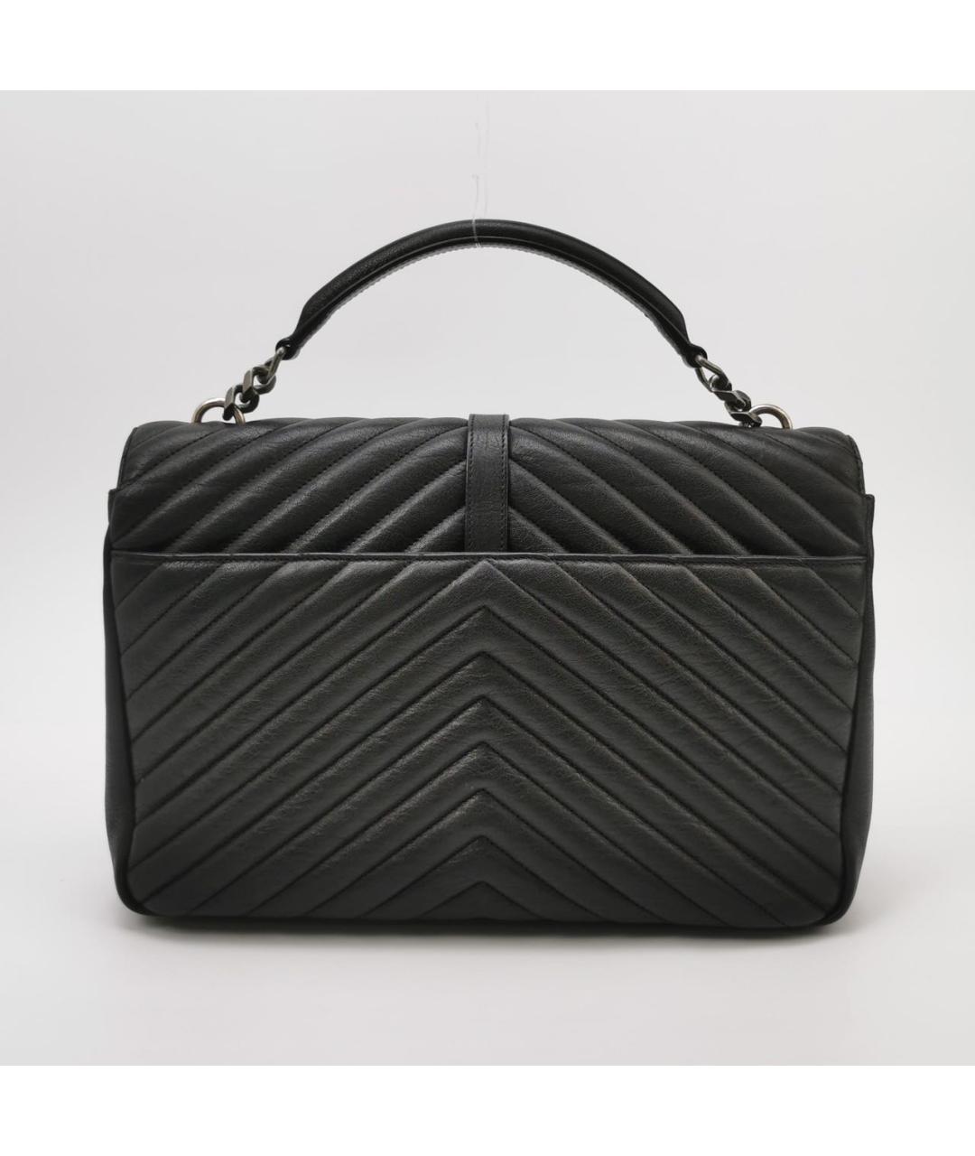 SAINT LAURENT Черная кожаная сумка через плечо, фото 4