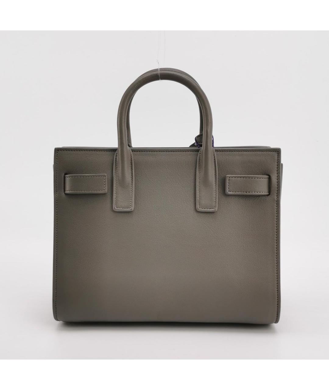 SAINT LAURENT Антрацитовая кожаная сумка через плечо, фото 4