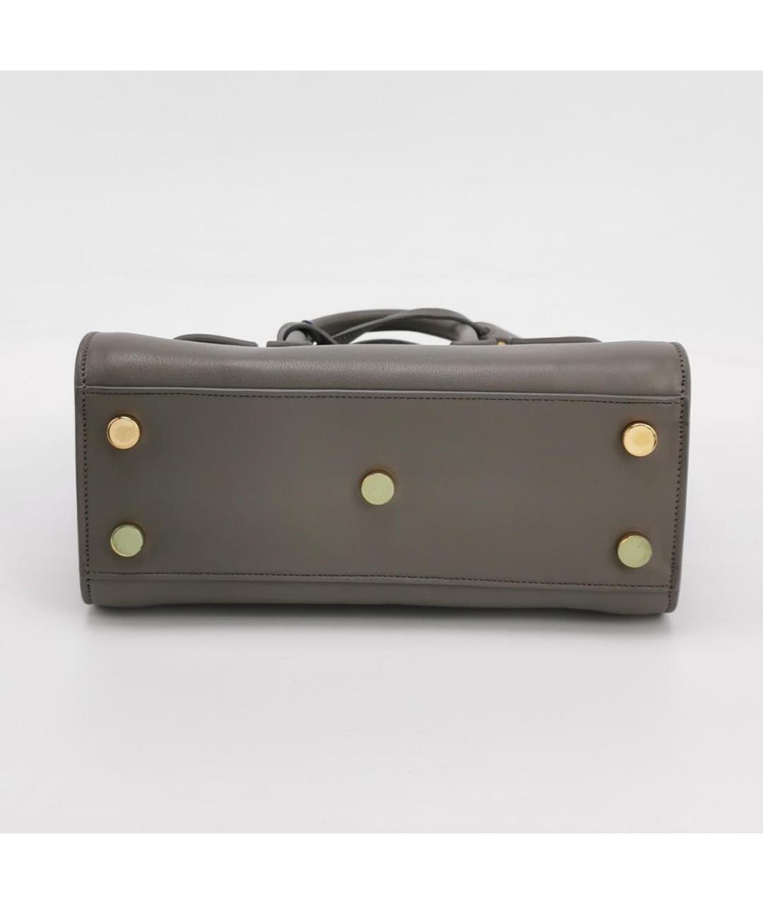 SAINT LAURENT Антрацитовая кожаная сумка через плечо, фото 5