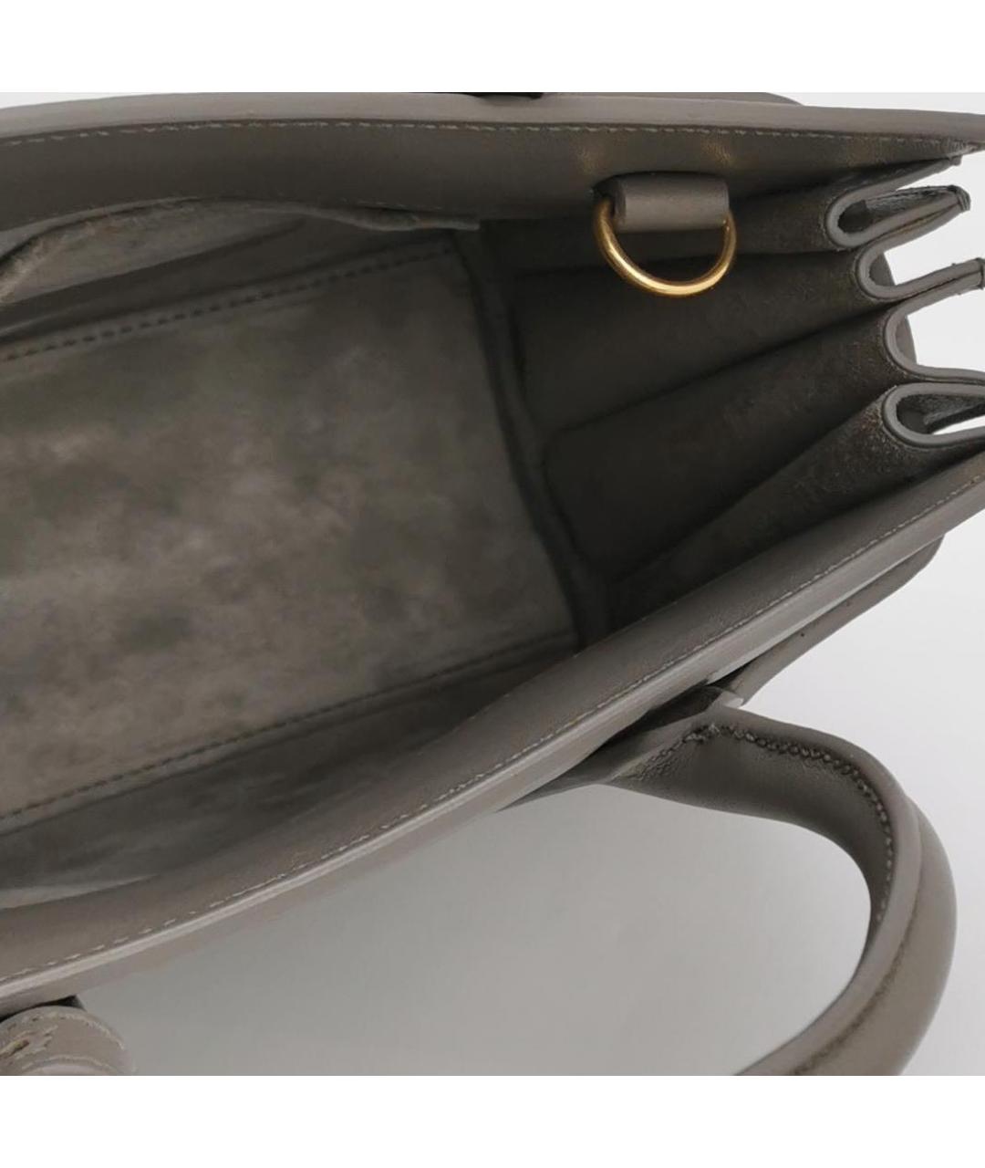 SAINT LAURENT Антрацитовая кожаная сумка через плечо, фото 6