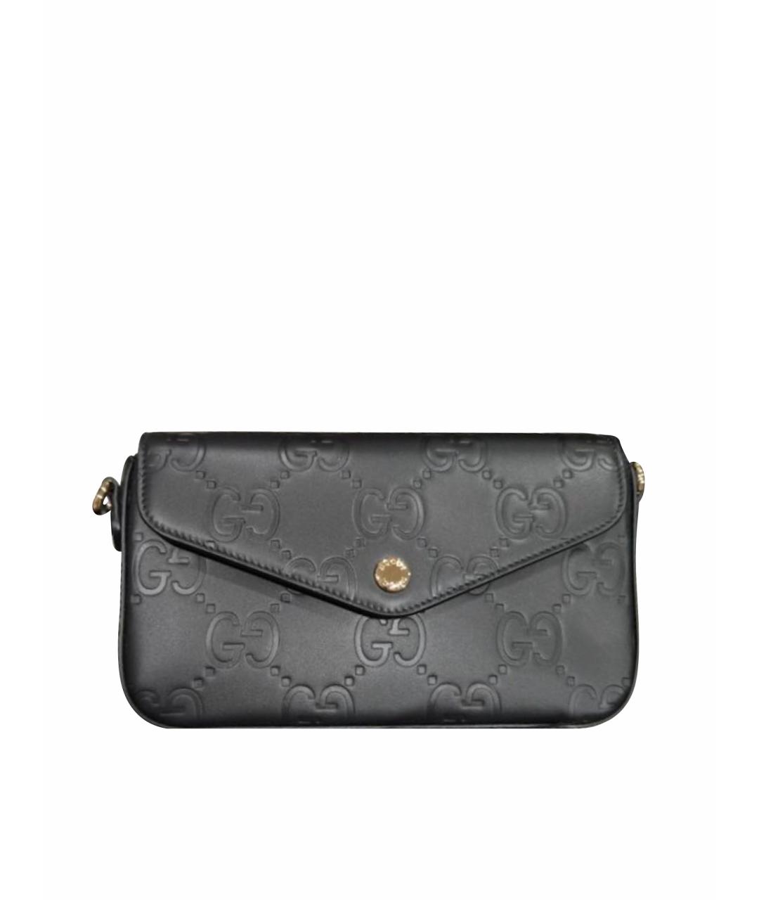 GUCCI Черная кожаная сумка через плечо, фото 1