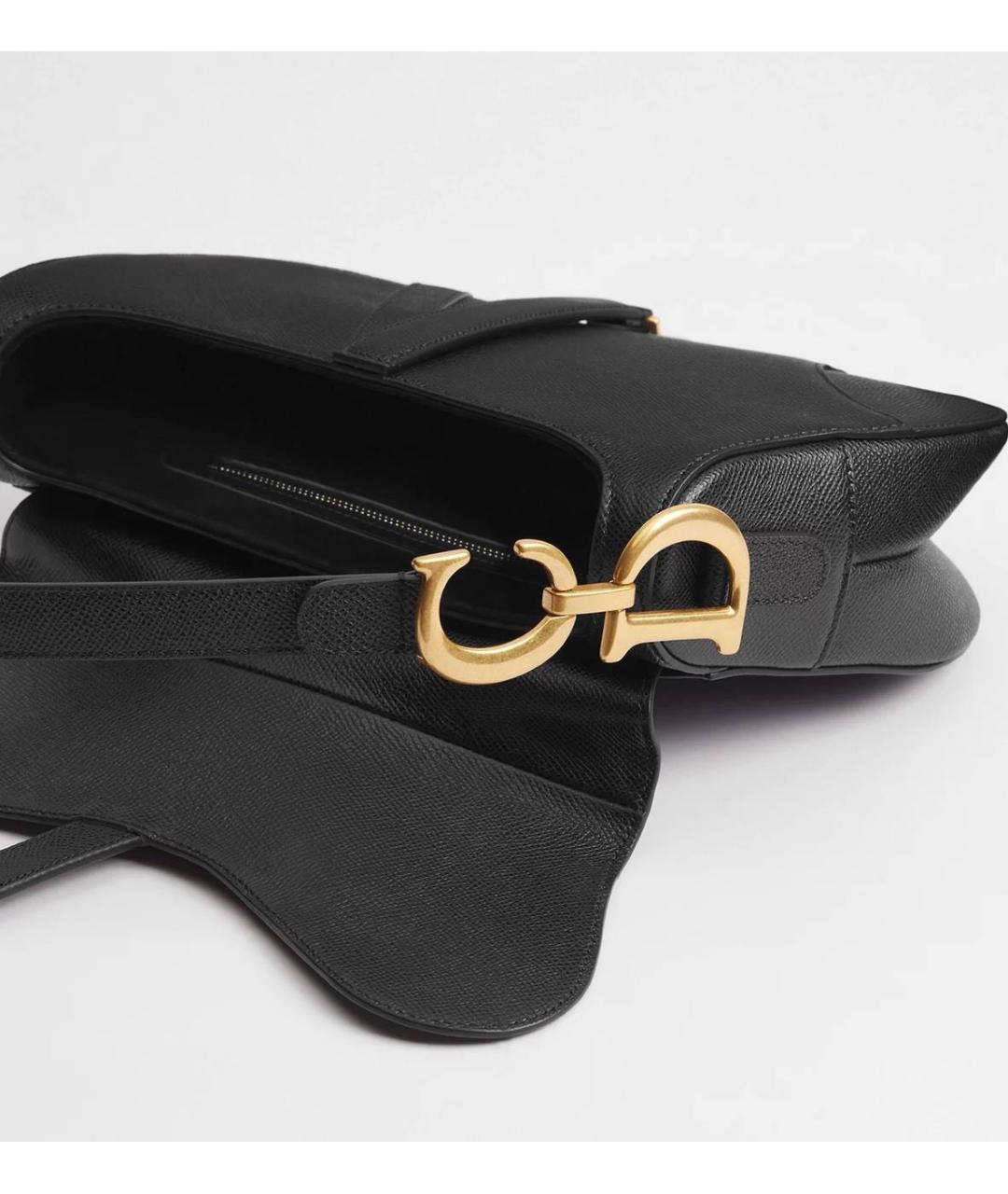 CHRISTIAN DIOR Черная кожаная сумка через плечо, фото 4