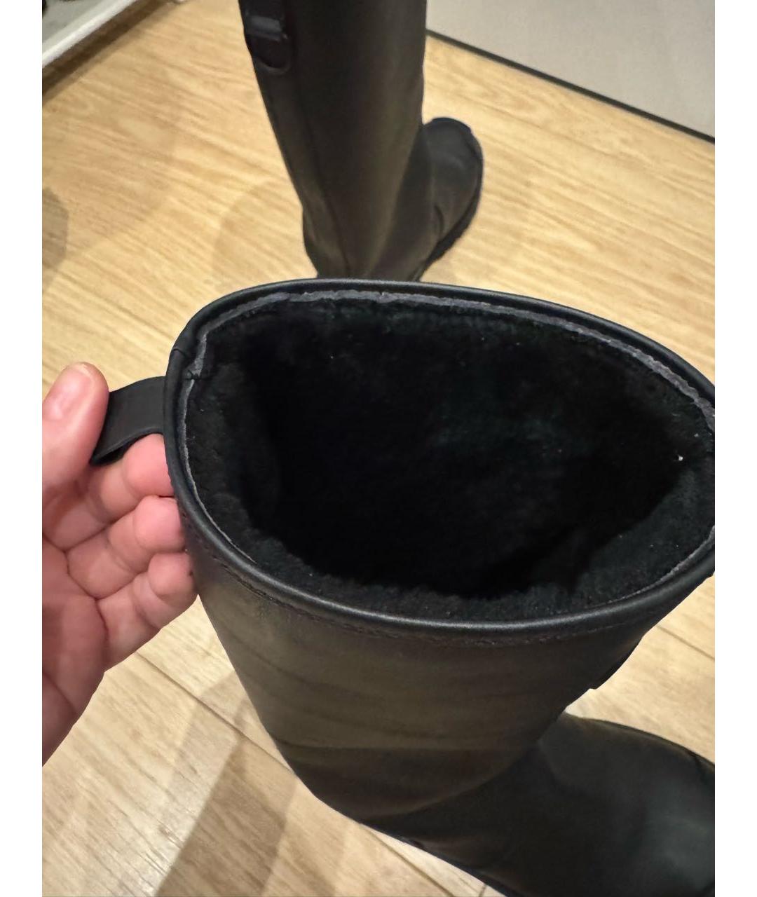 DOLCE&GABBANA Черные кожаные сапоги, фото 3