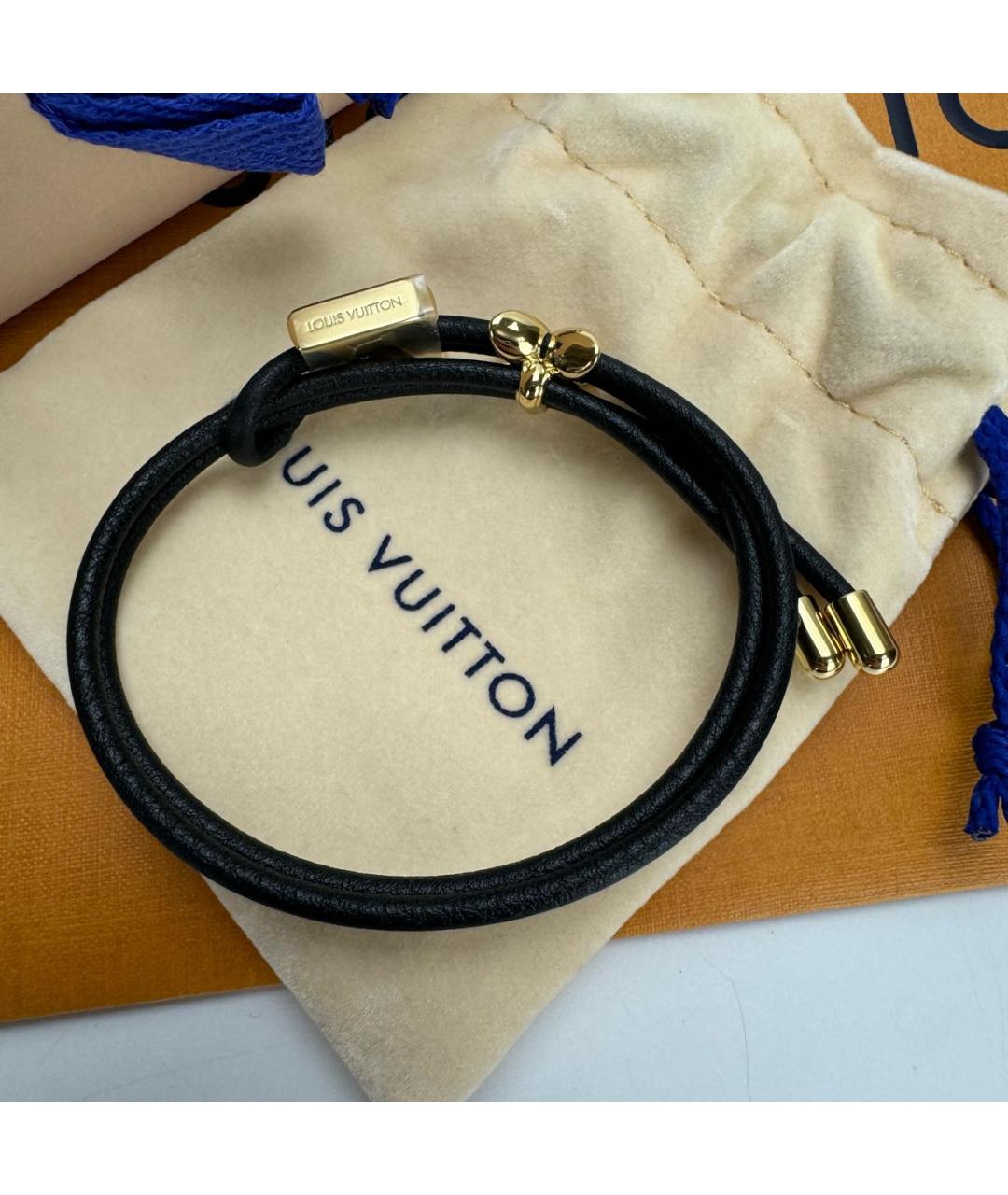 LOUIS VUITTON Черный латунный браслет, фото 3