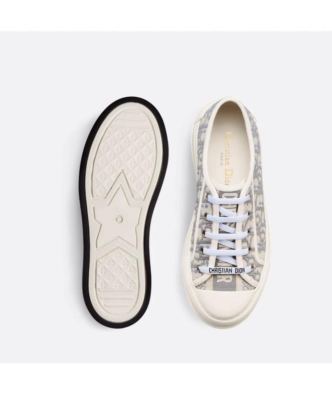 CHRISTIAN DIOR Бежевые текстильные кеды, фото 4
