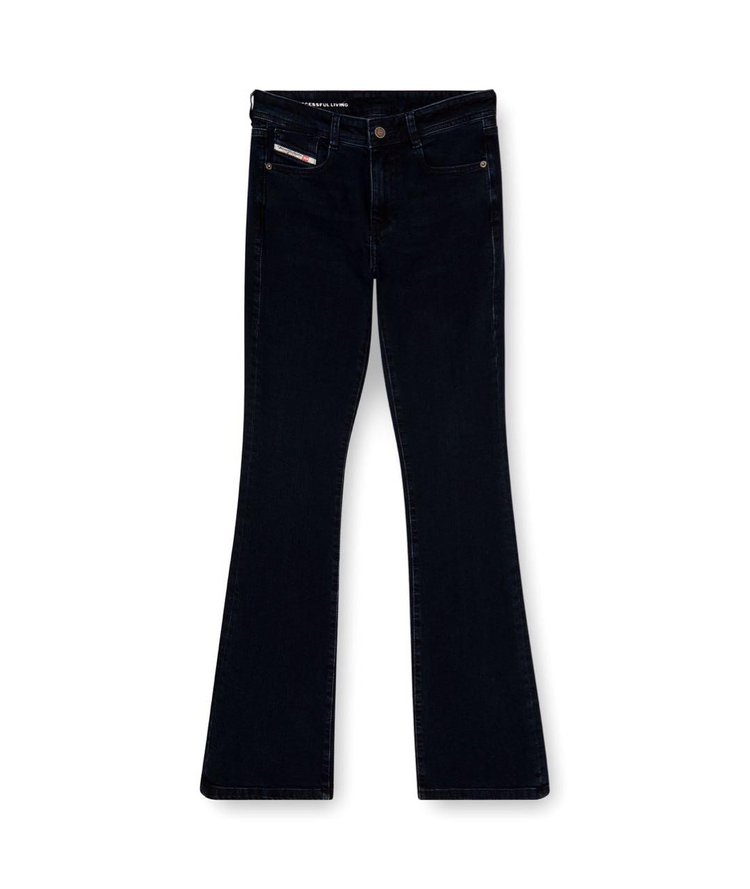 DIESEL Темно-синие хлопко-полиэстеровые джинсы клеш, фото 4