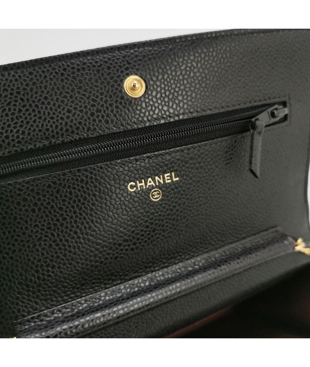 CHANEL Черная кожаная сумка через плечо, фото 7