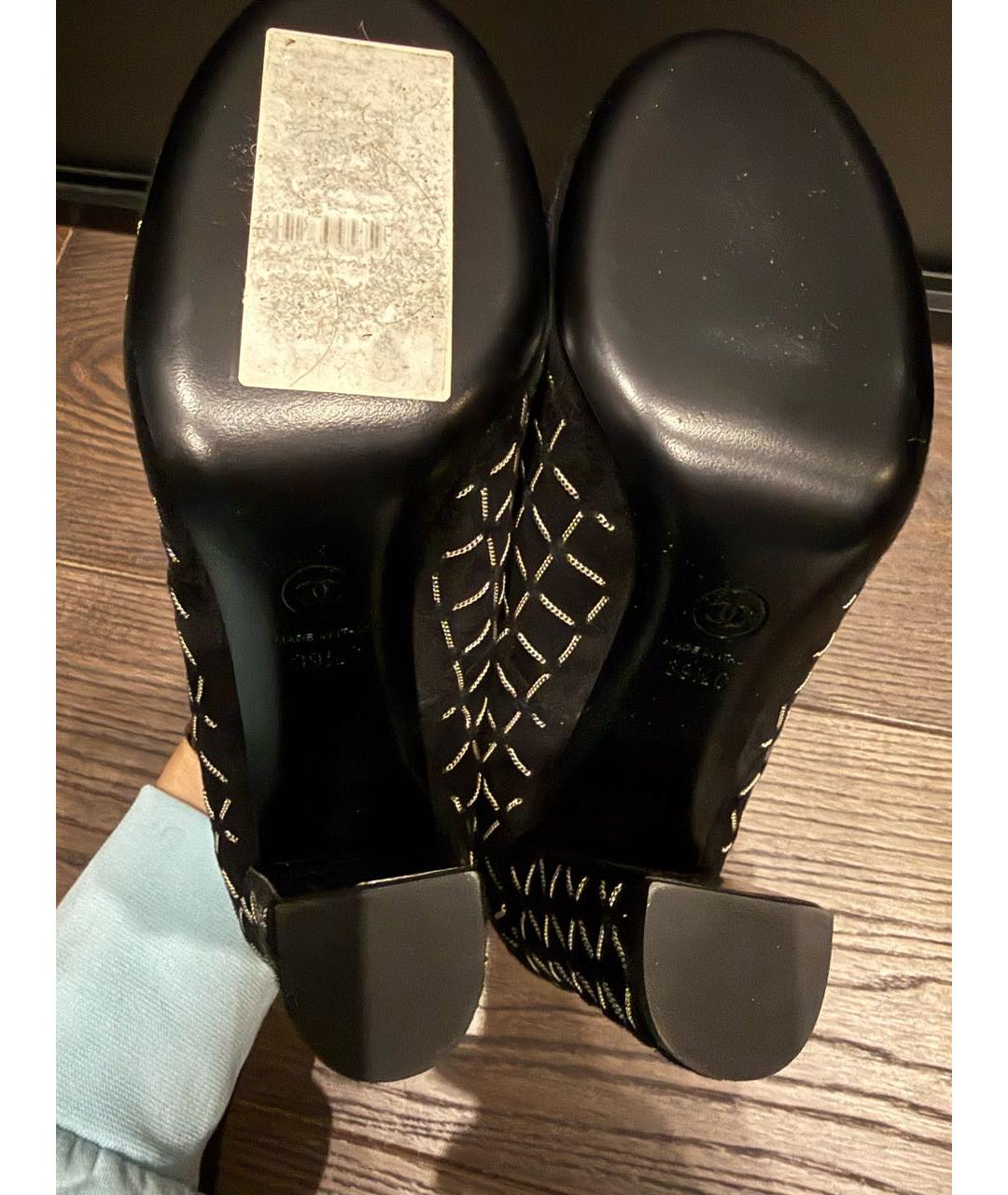 CHANEL Черные замшевые туфли, фото 5