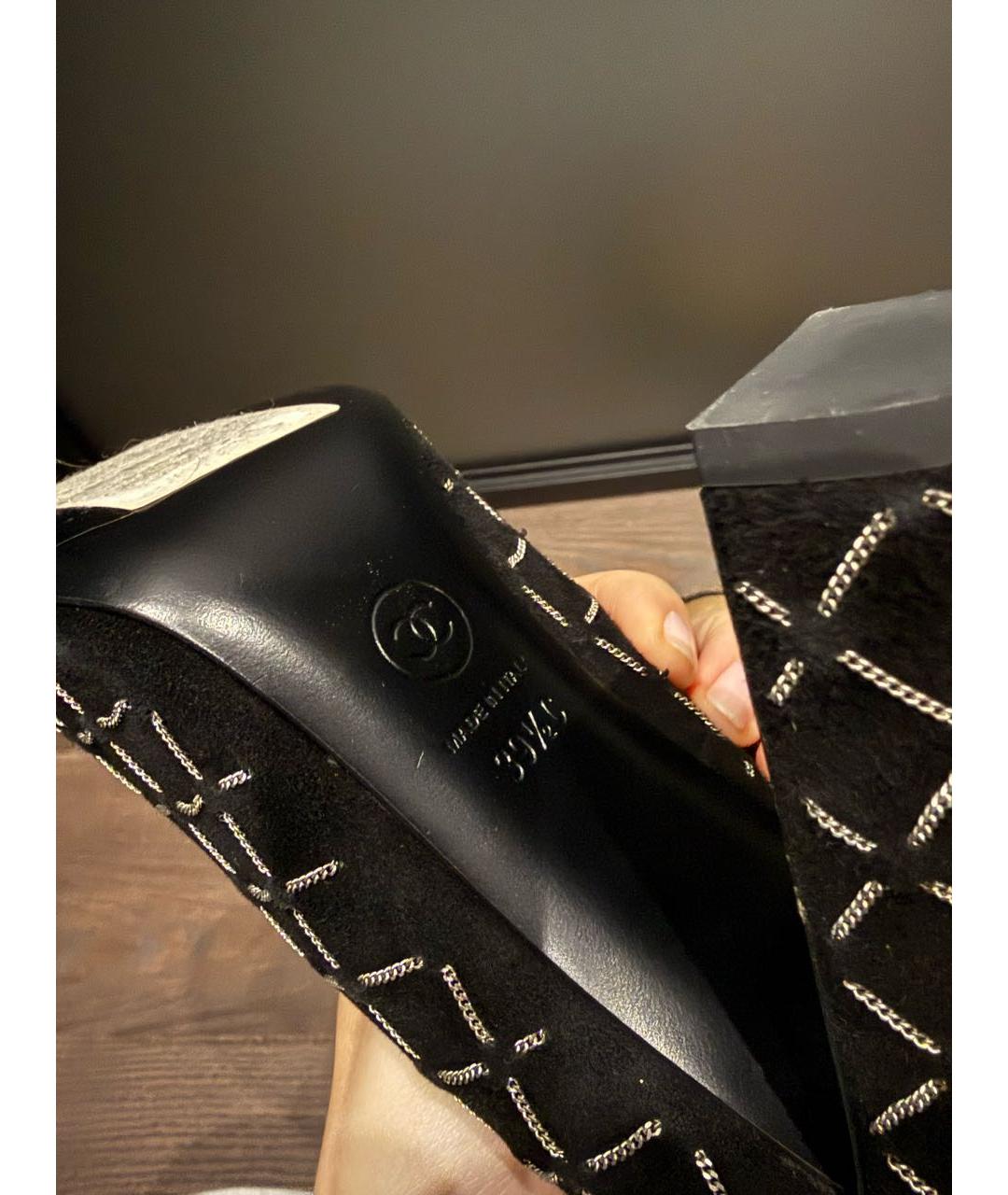 CHANEL Черные замшевые туфли, фото 6