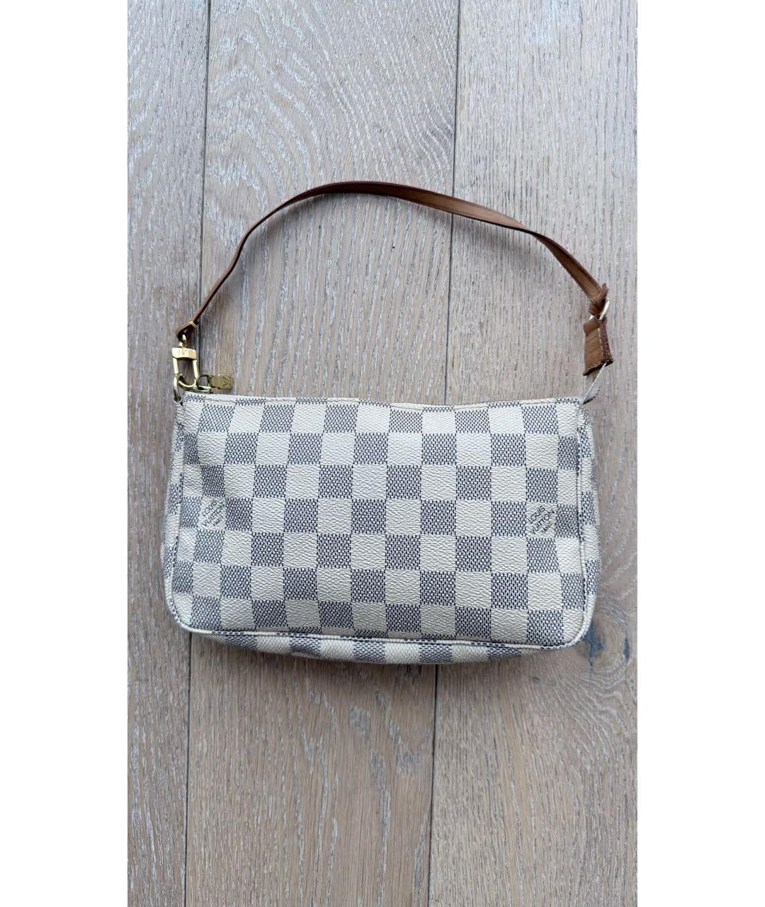 LOUIS VUITTON Бежевая сумка с короткими ручками из искусственной кожи, фото 9