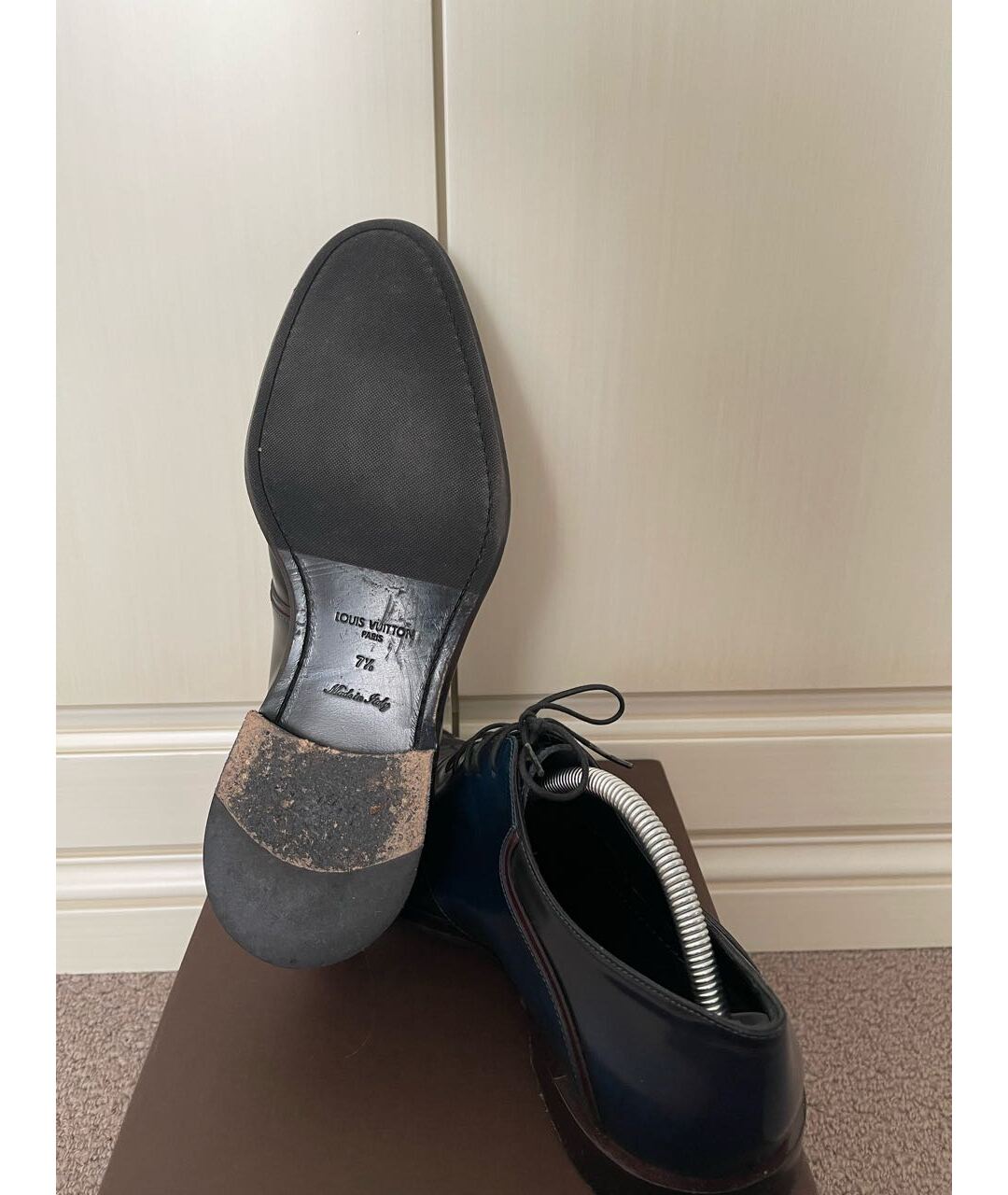 LOUIS VUITTON PRE-OWNED Темно-синие кожаные туфли, фото 5