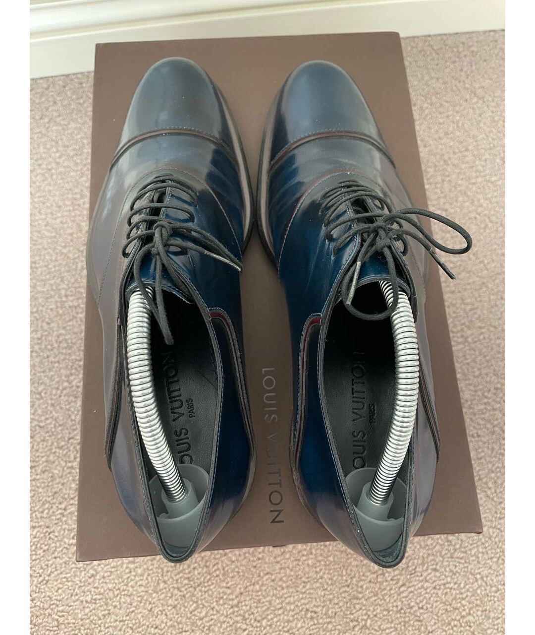 LOUIS VUITTON PRE-OWNED Темно-синие кожаные туфли, фото 4