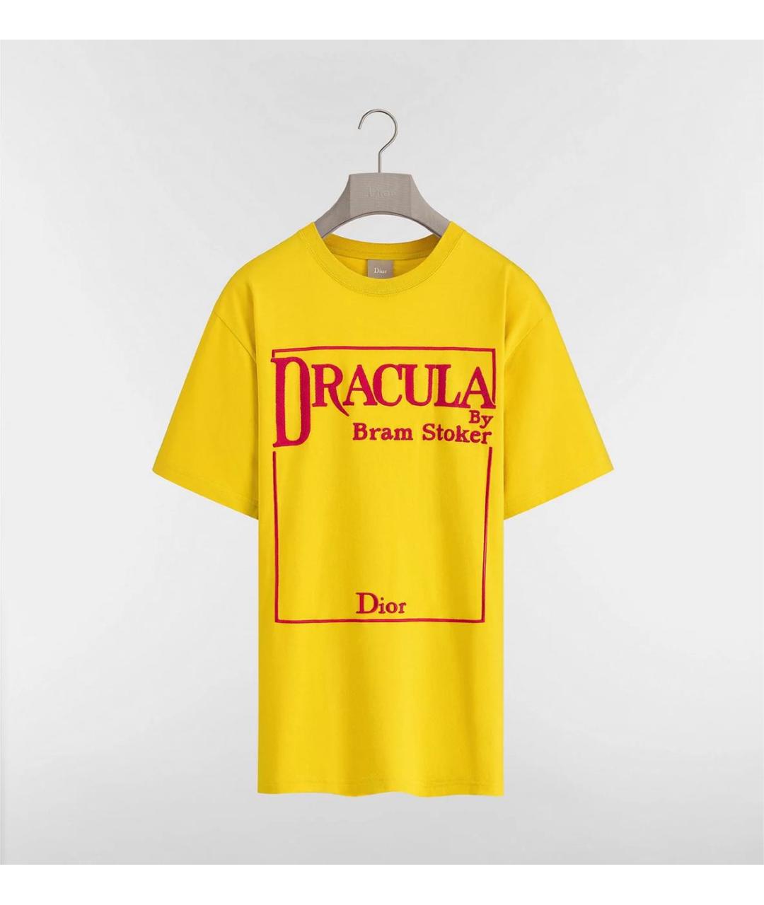 CHRISTIAN DIOR Желтая хлопковая футболка, фото 5