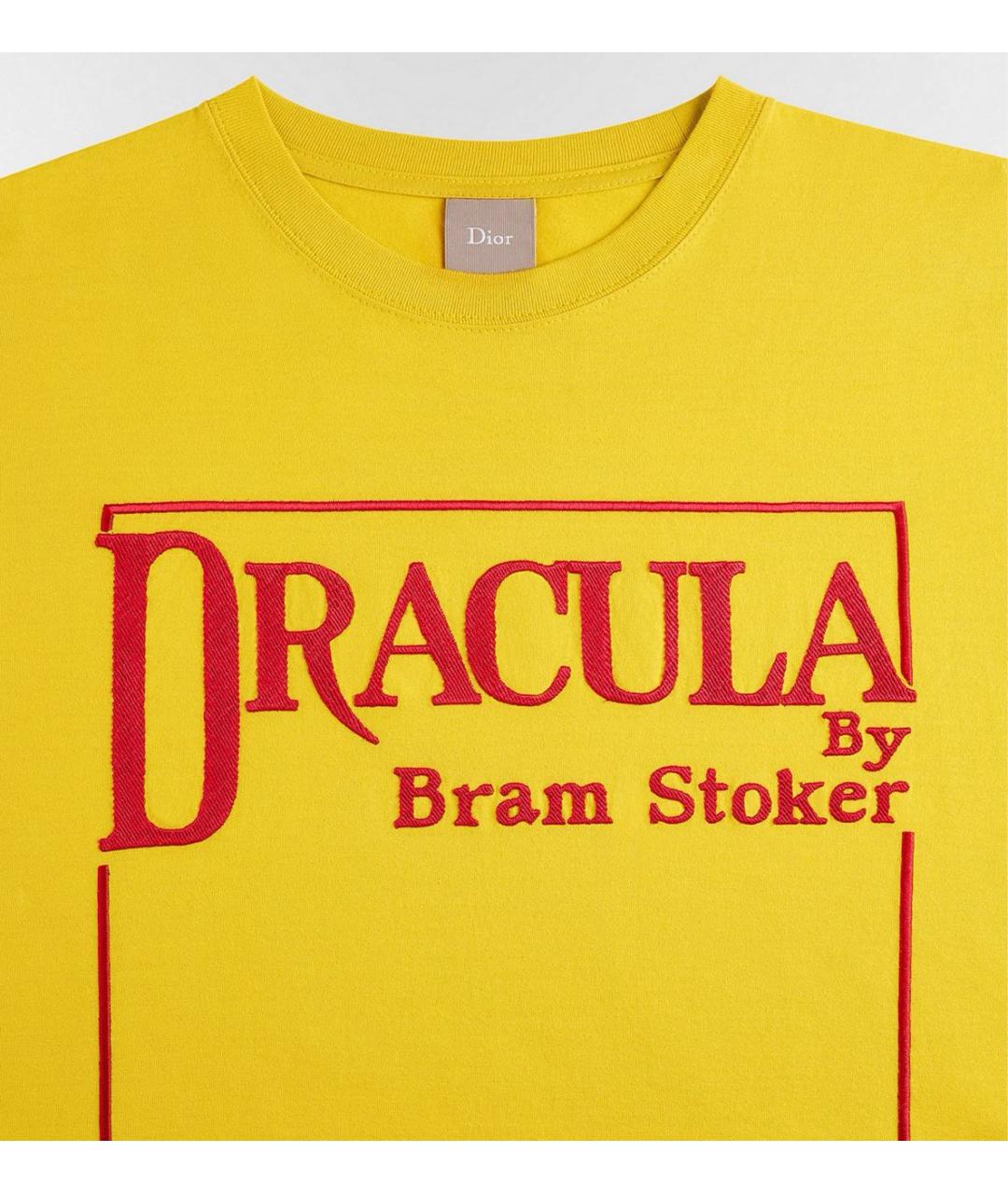 CHRISTIAN DIOR Желтая хлопковая футболка, фото 4