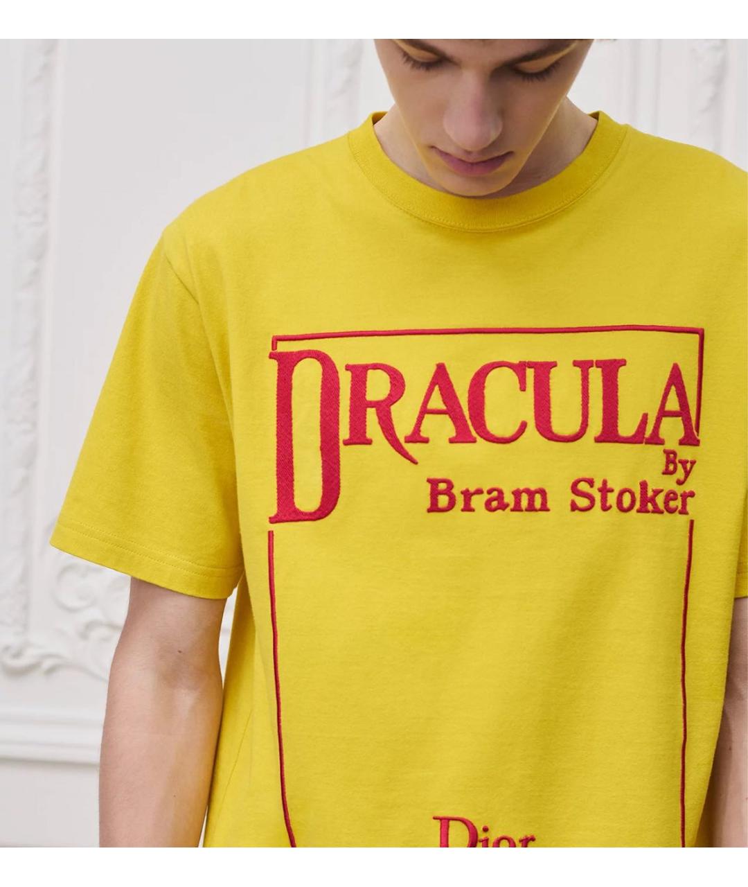 CHRISTIAN DIOR Желтая хлопковая футболка, фото 3