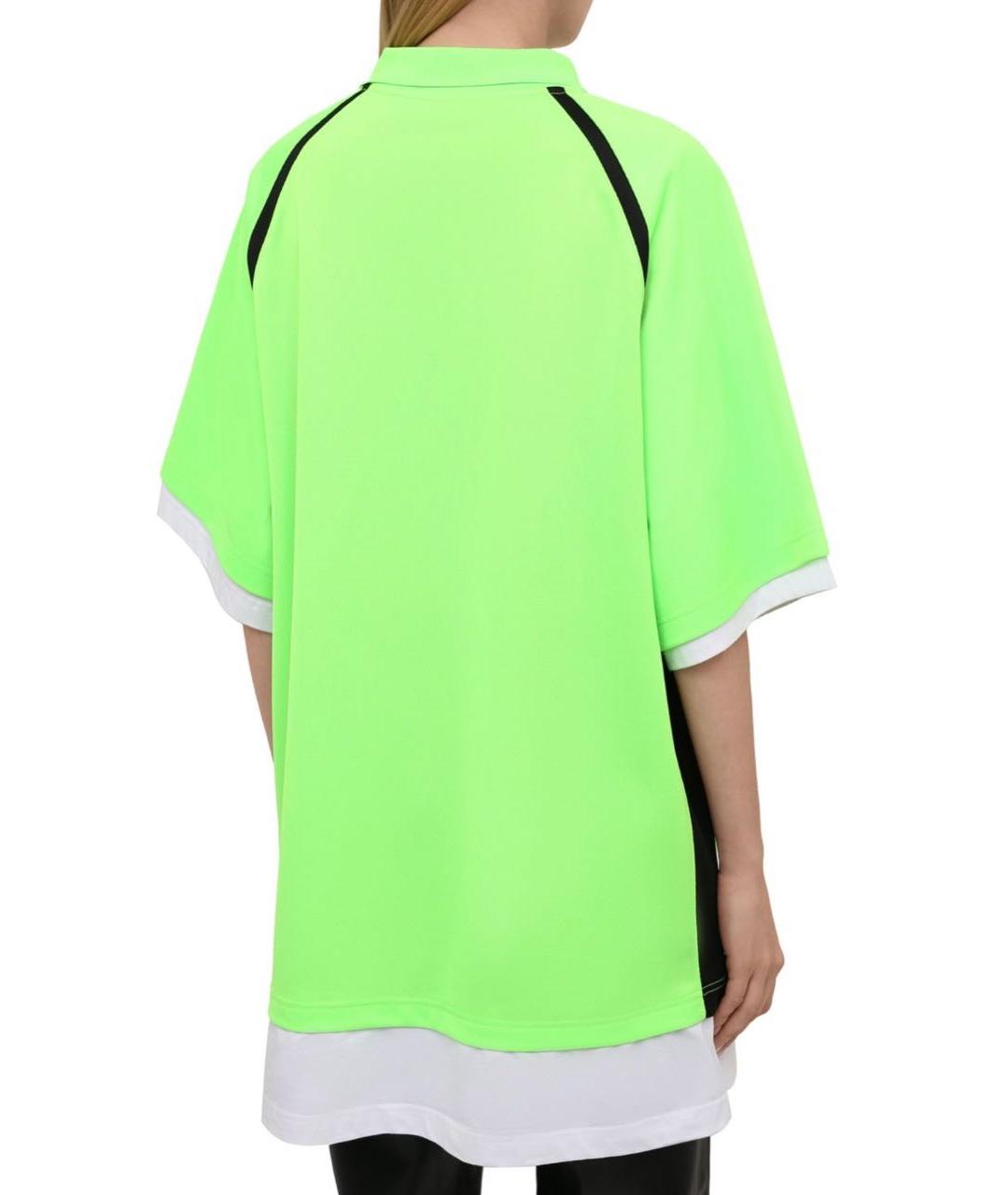 BALENCIAGA Салатовая полиэстеровая футболка, фото 3