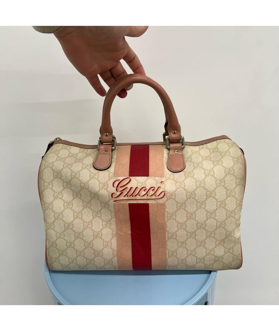 GUCCI Бежевая сумка с короткими ручками, фото 9