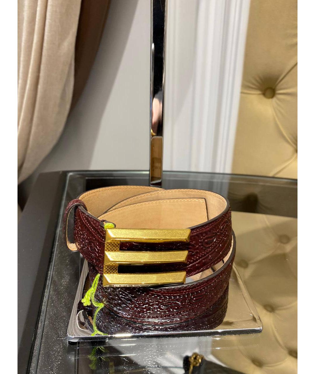 ETRO Коричневый кожаный ремень, фото 4