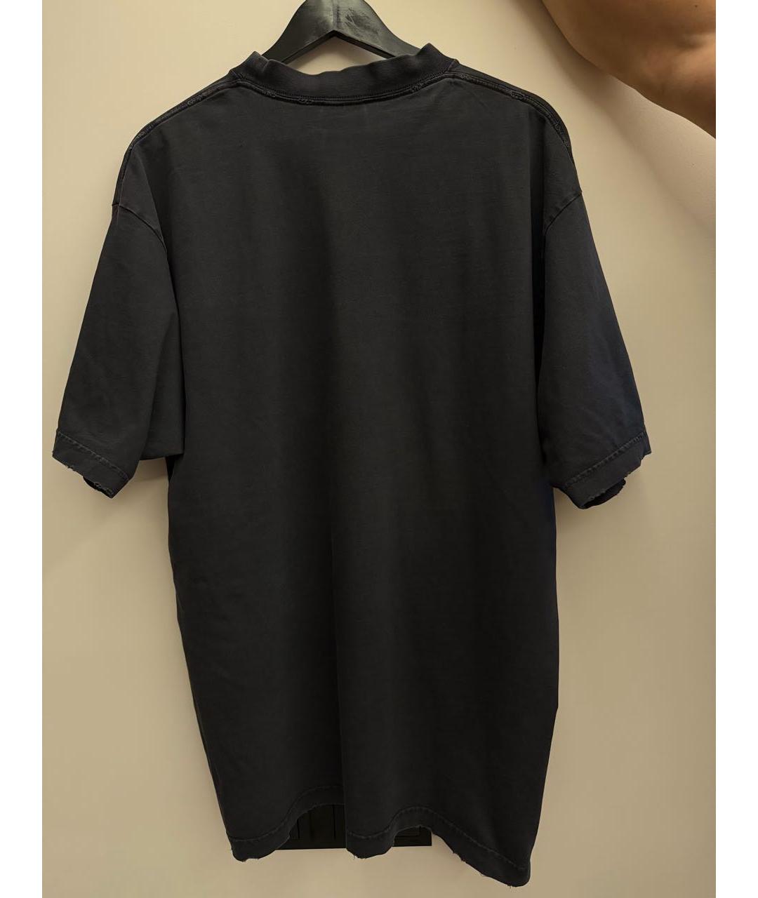 BALENCIAGA Серая хлопковая футболка, фото 6