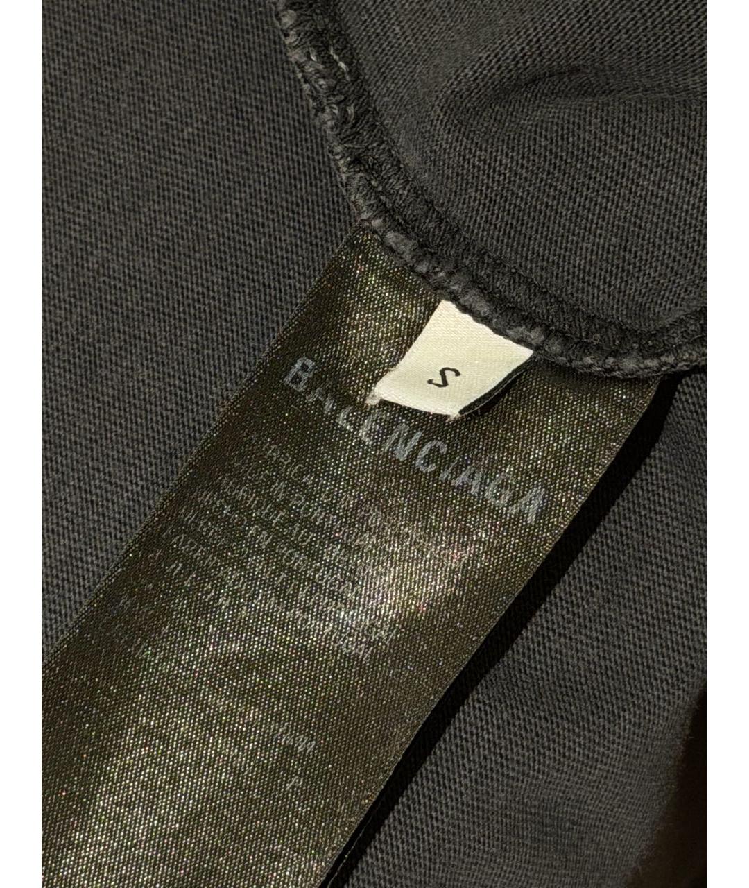 BALENCIAGA Серая хлопковая футболка, фото 4