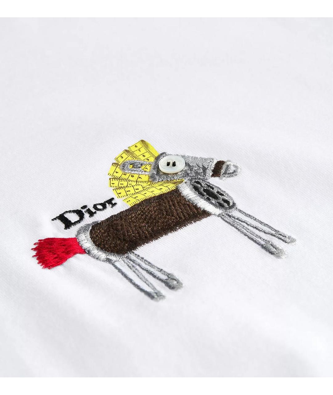 CHRISTIAN DIOR Белая хлопковая футболка, фото 2