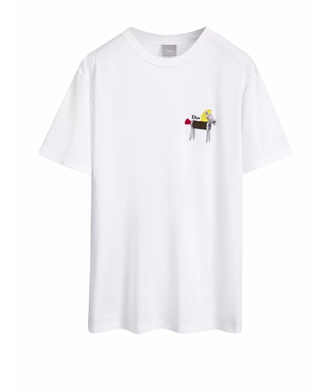 CHRISTIAN DIOR Белая хлопковая футболка, фото 1