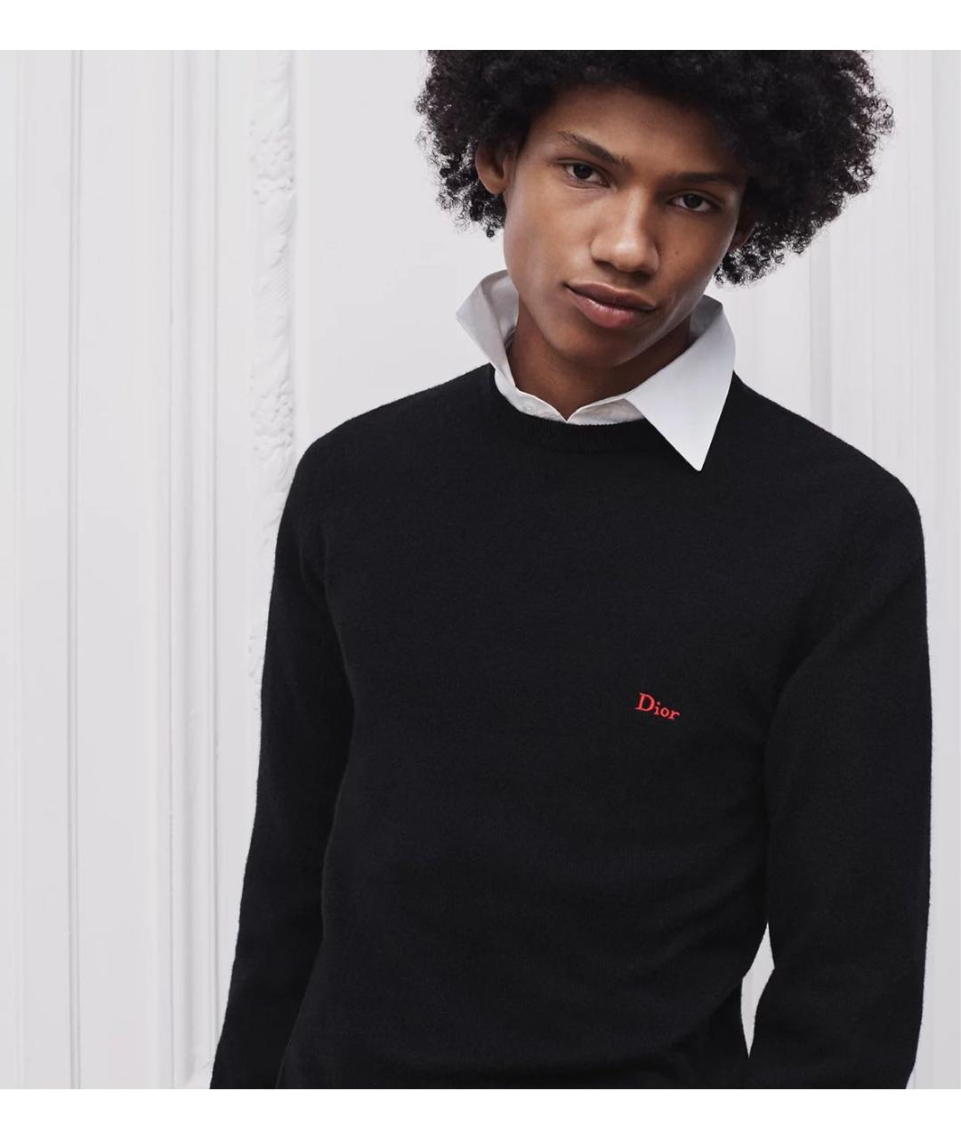 CHRISTIAN DIOR Черный кашемировый джемпер / свитер, фото 2