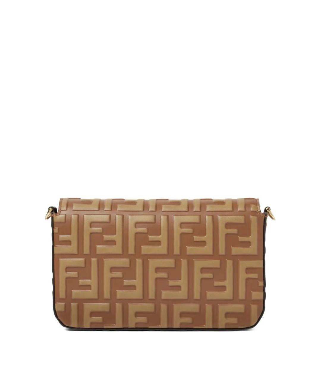 FENDI Коричневая кожаная сумка через плечо, фото 2