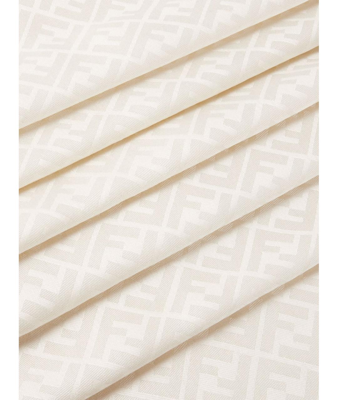 FENDI Бежевый шелковый платок, фото 2