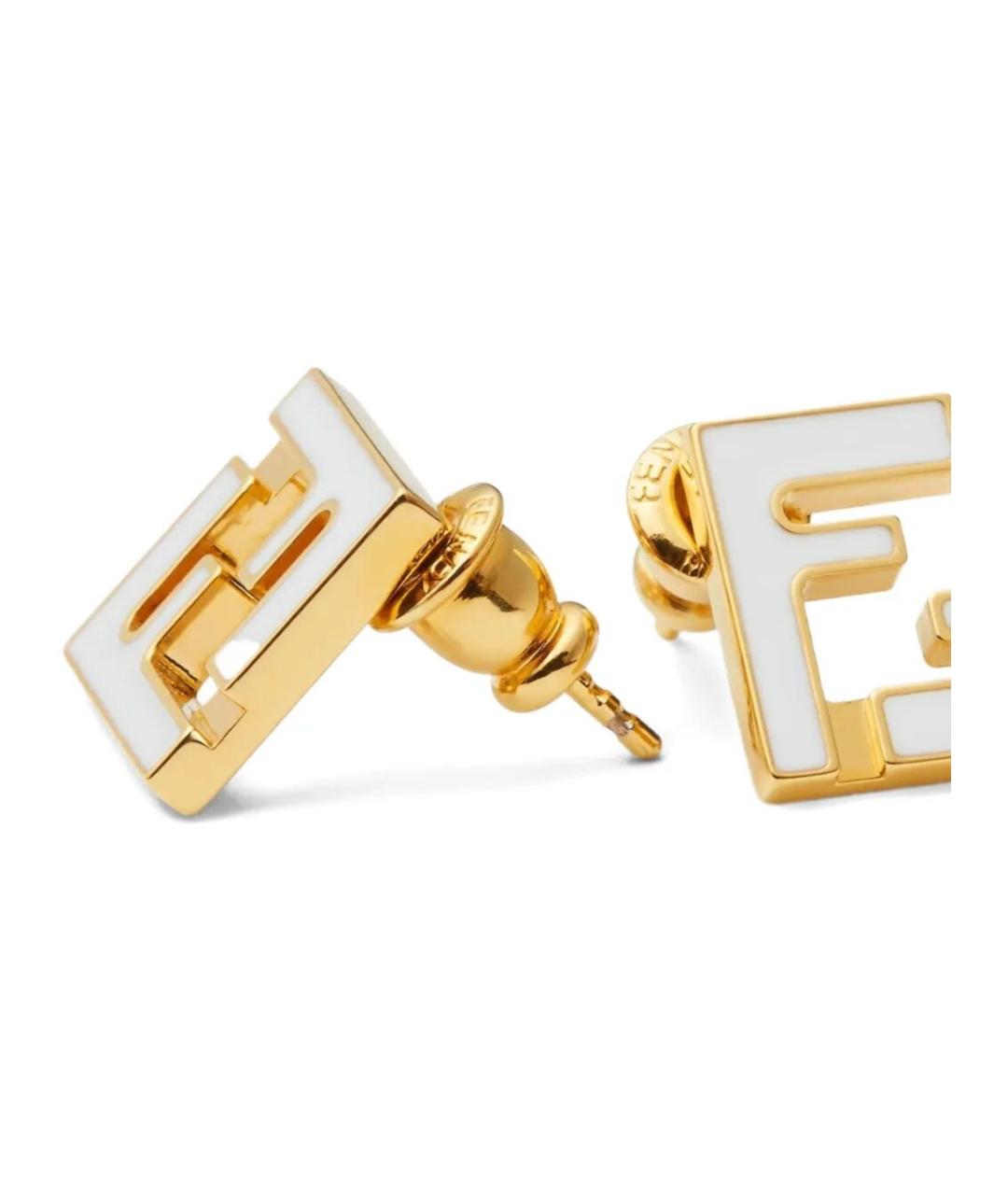 FENDI Золотые латунные серьги, фото 2